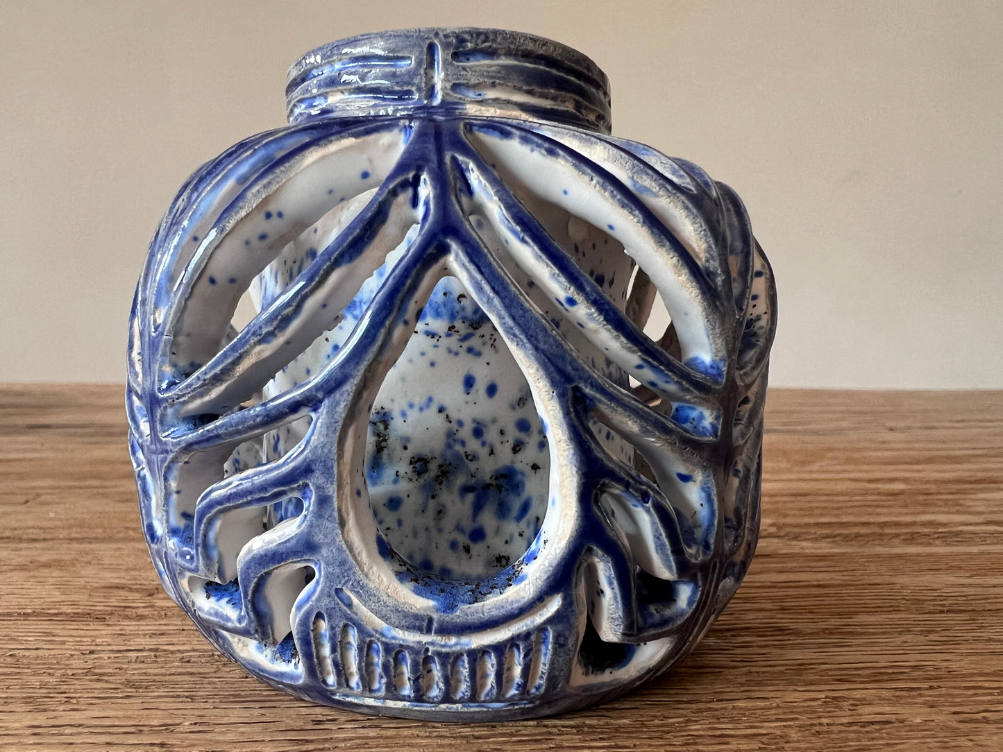 Decoratieve vaas blauw glazuur