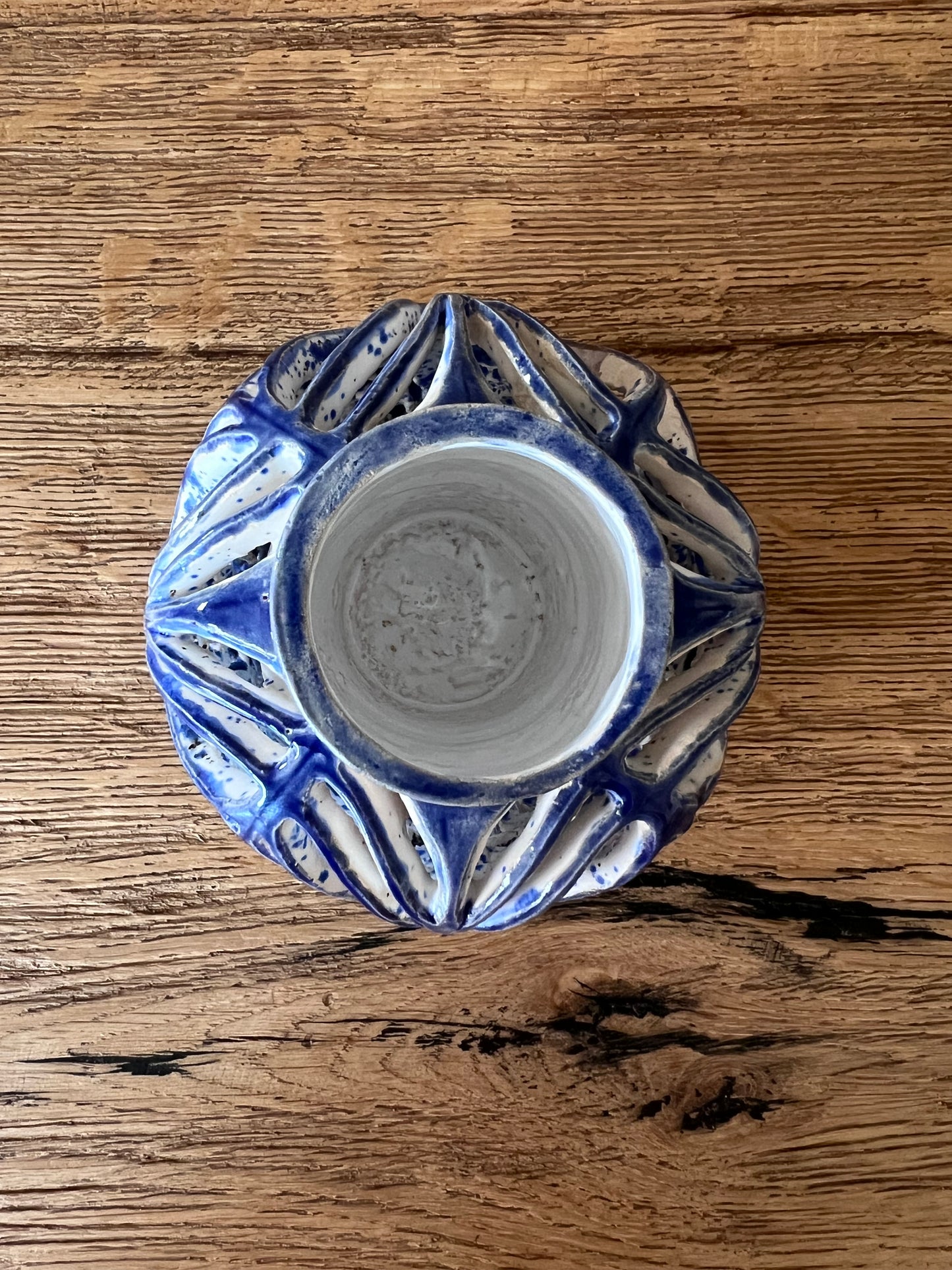 Decoratieve vaas blauw glazuur
