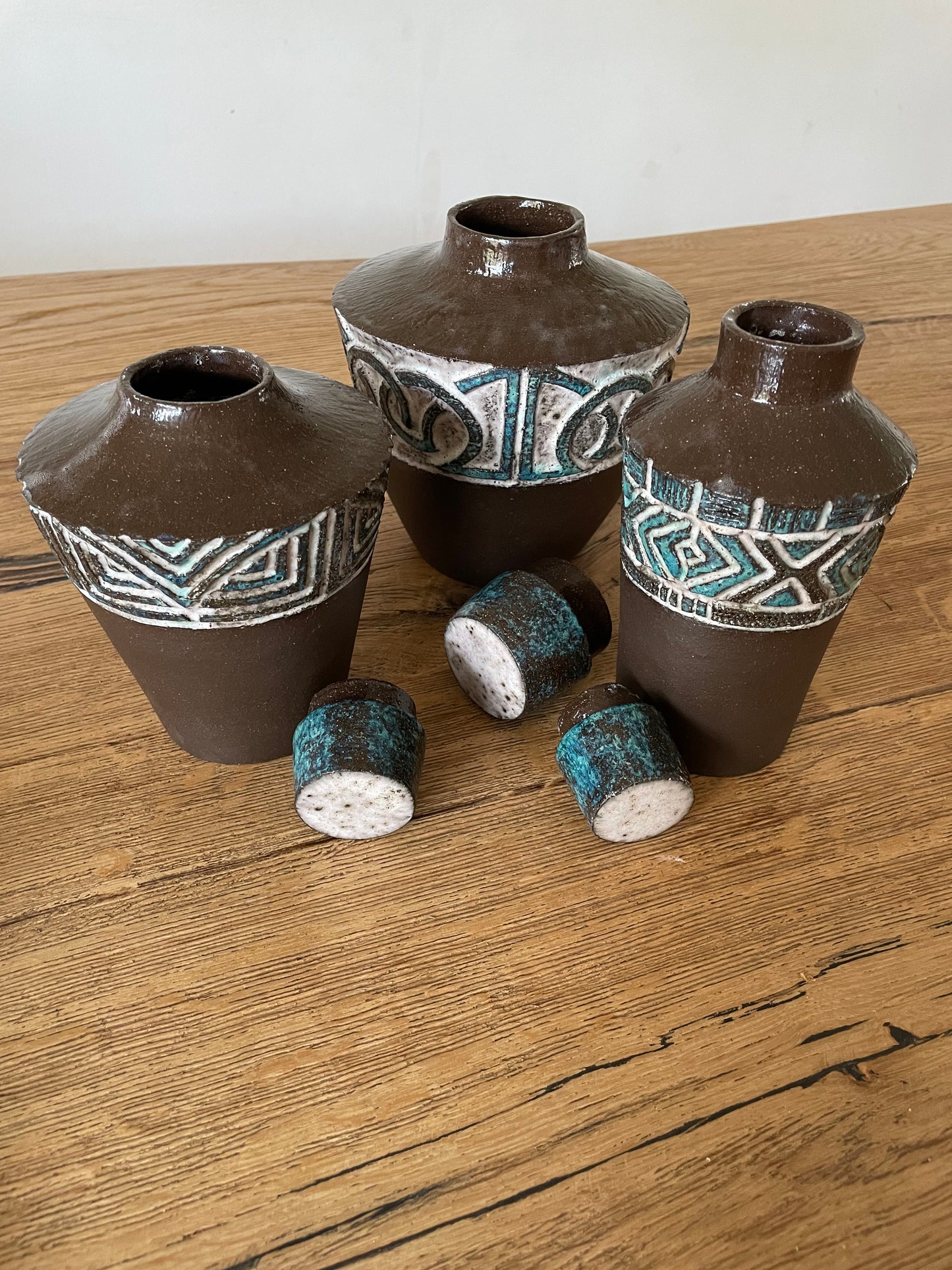 (Set van 3) vazen met dop