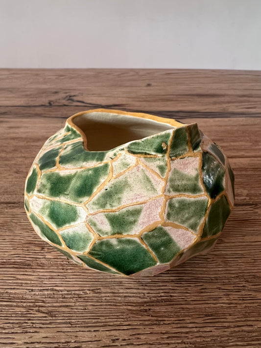 Vaas object groen en goud