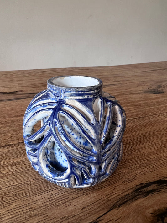 Decoratieve vaas blauw glazuur